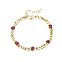 Colored Bezel Link Bracelet
