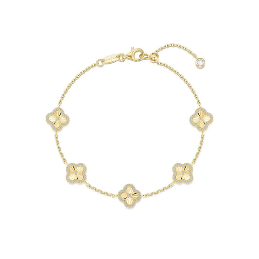 Gold Clover Motif Bracelet