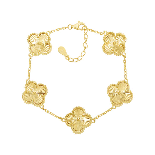 Gold Matt Shine Clover Bracelet