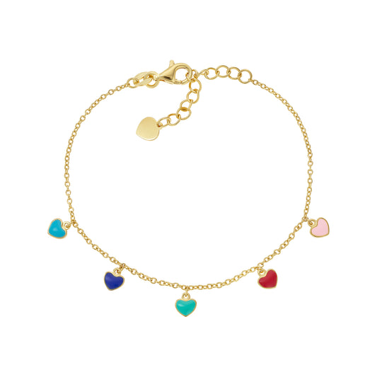 Colorful Dangle Heart Bracelet