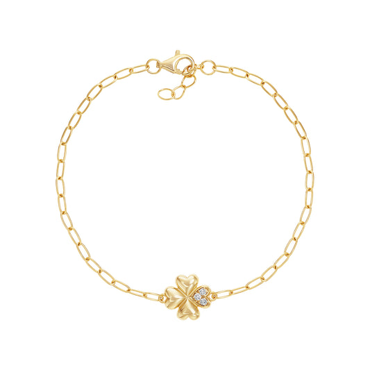 Floral Heart Link Bracelet