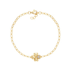 Floral Heart Link Bracelet