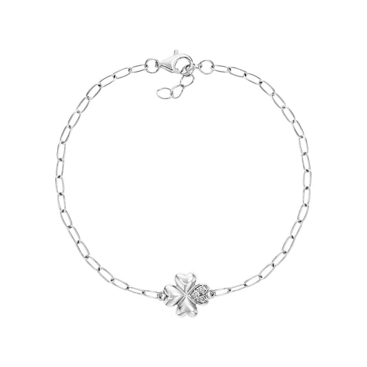 Floral Heart Link Bracelet