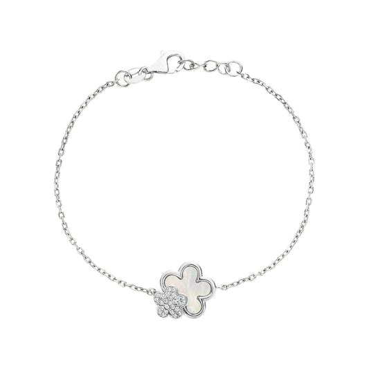 Double Floral Mother Of Pearl Bracelet