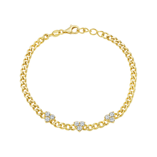 Link Dainty Triple Heart Bracelet