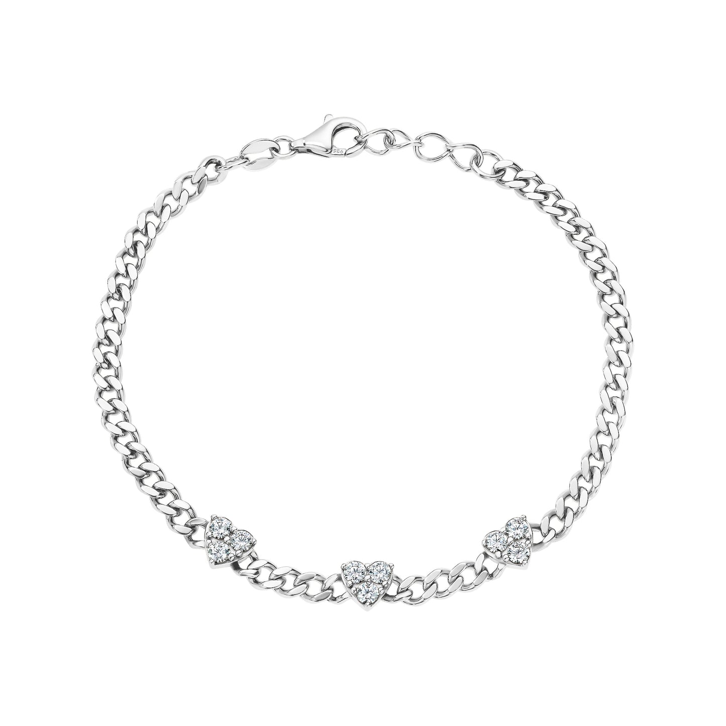 Link Dainty Triple Heart Bracelet