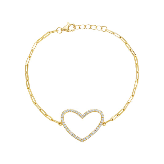 Open Heart Link Bracelet