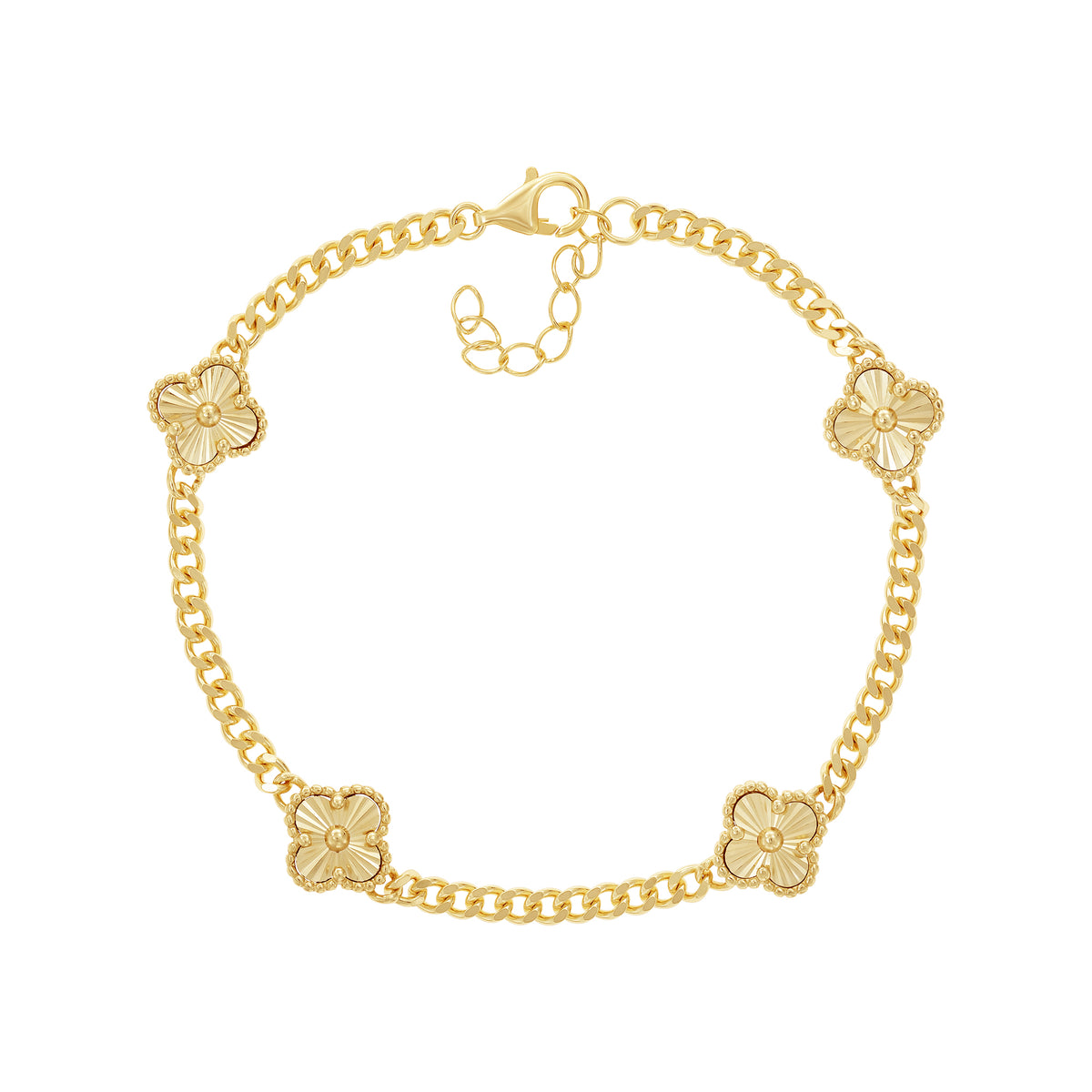 Shiny Clover Chain Bracelet