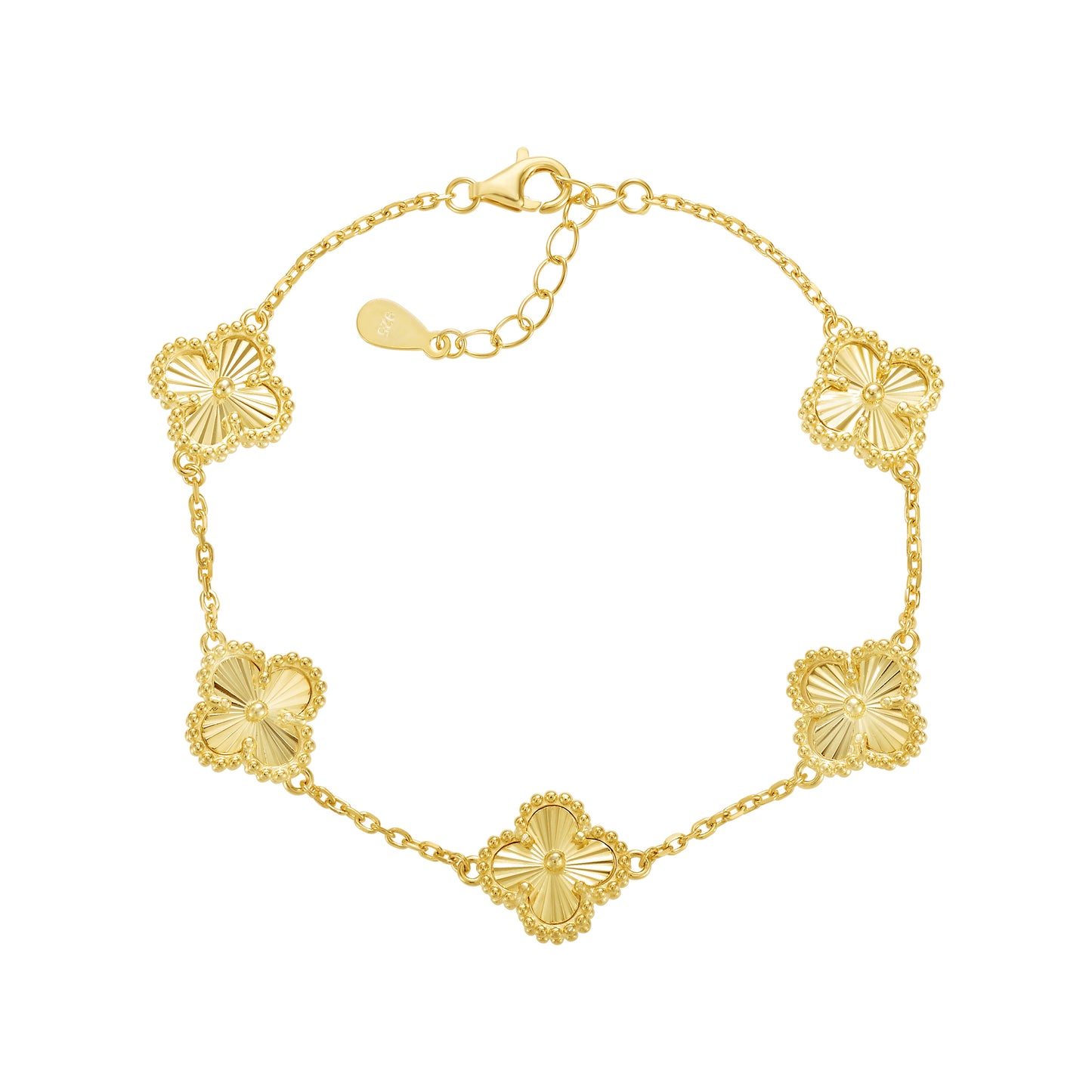 Gold Matt Shine Clover Bracelet