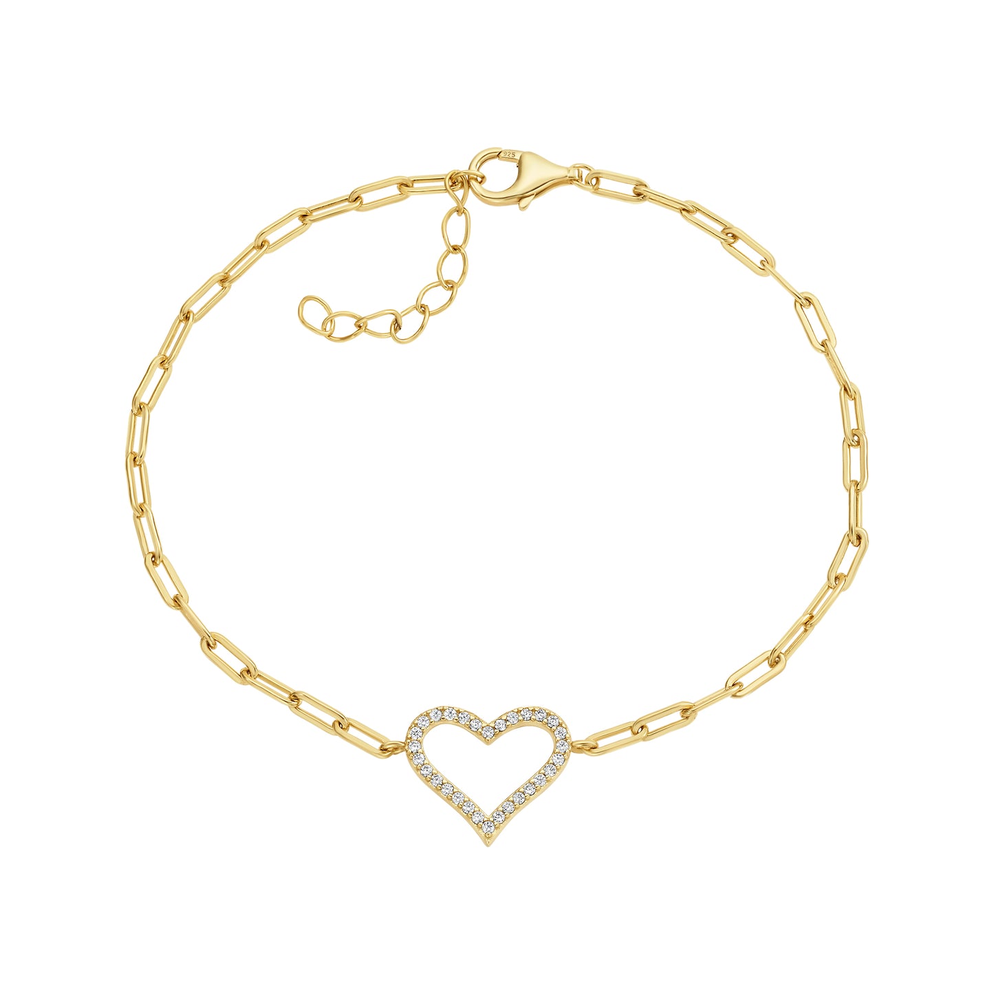 Classic Open Heart Link Bracelet