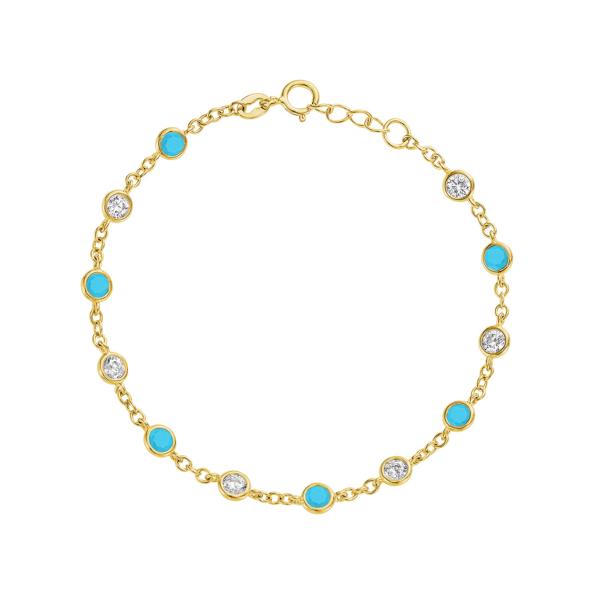 Round Bezel Station Bracelet