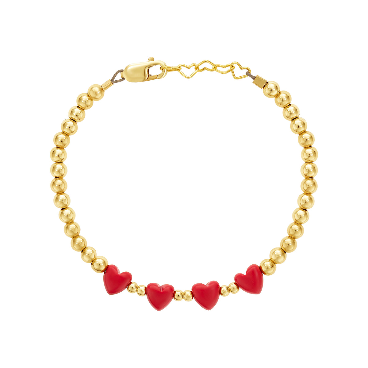 Four Heart Beaded Bracelet