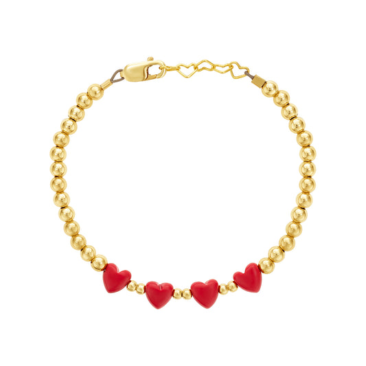 Four Heart Beaded Bracelet