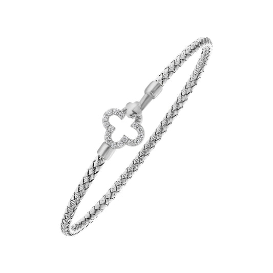 Textured Open Clover Bangle
