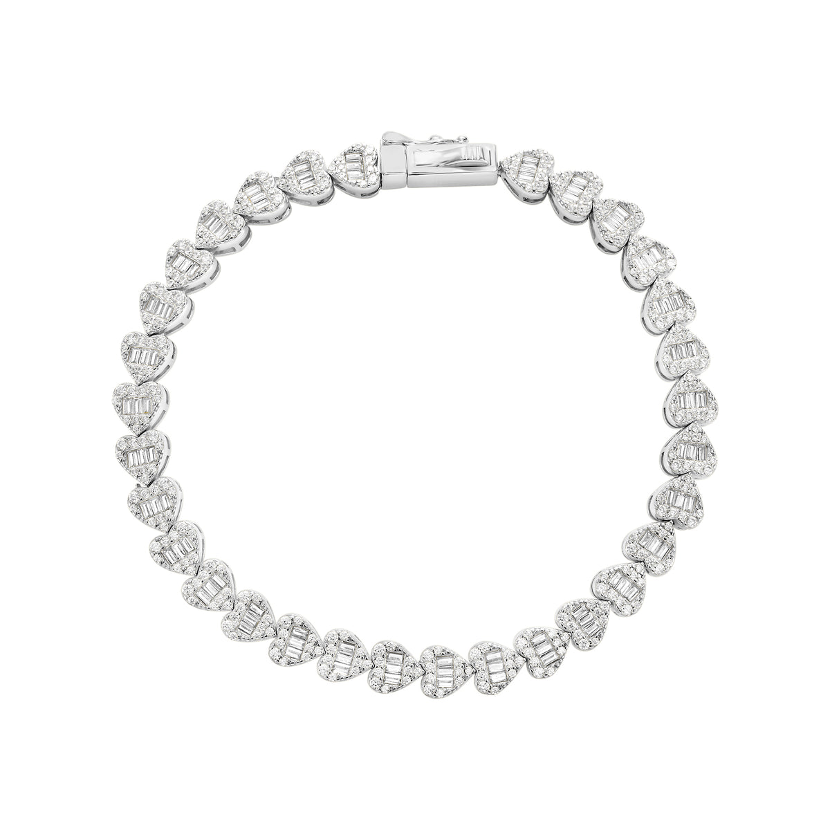 Side Heart Baguette Bracelet
