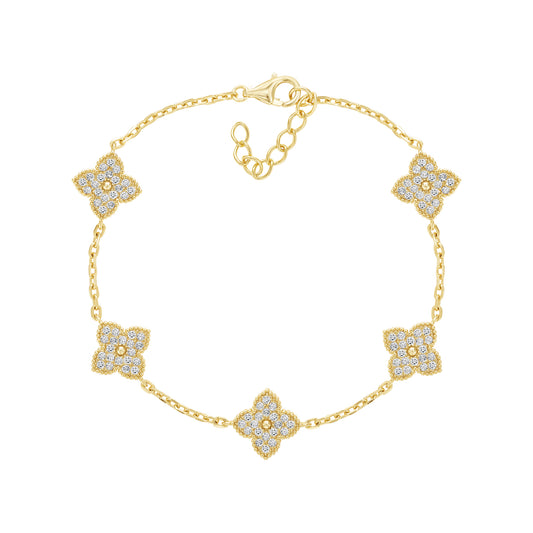 Floral Pave Bracelet