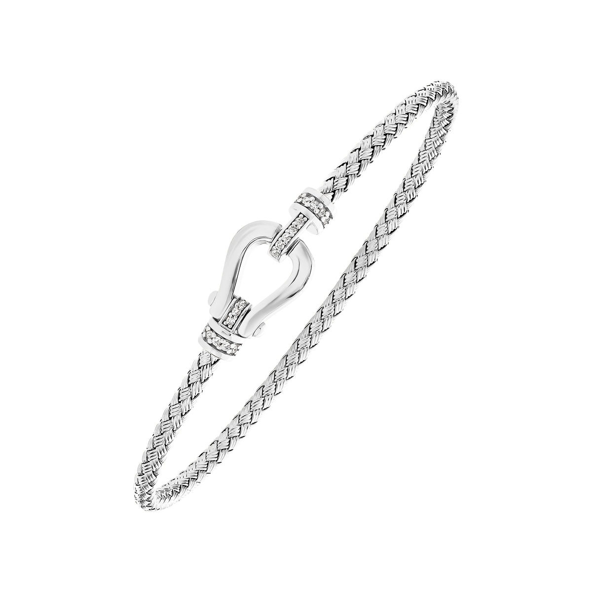 Textured Open Buckle Bangle