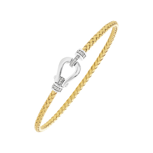 Textured Open Buckle Bangle
