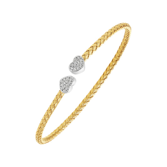 Textured Double Heart Bangle