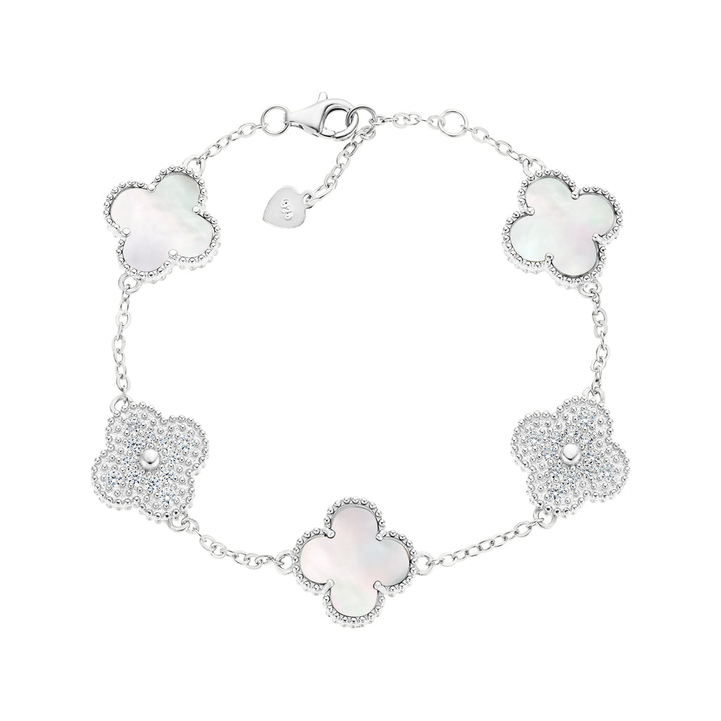 【BLACKPURPLE】Clover cubic bracelet BLACKLABEL] Clover cubic bracelet. - Black. - BLACKPURPLE_USD