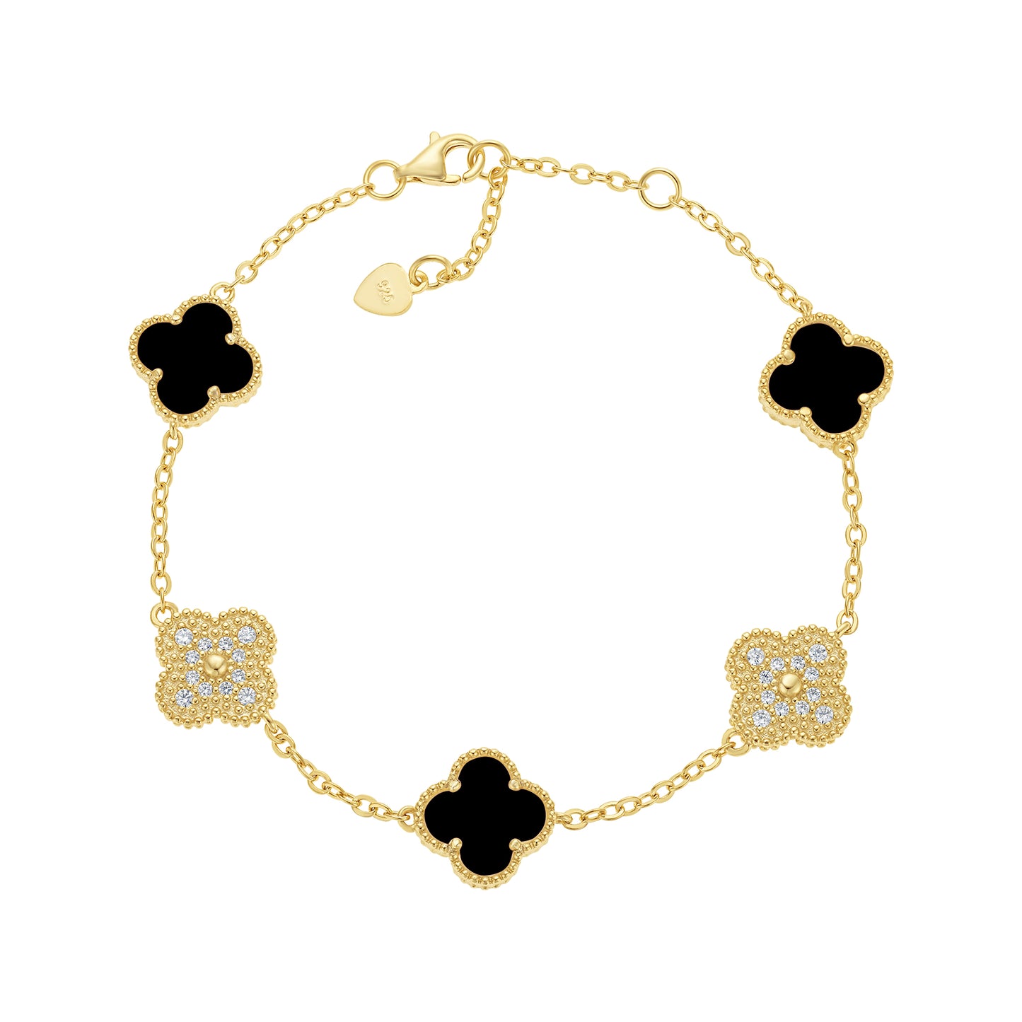 Small Pave Clover Bracelet