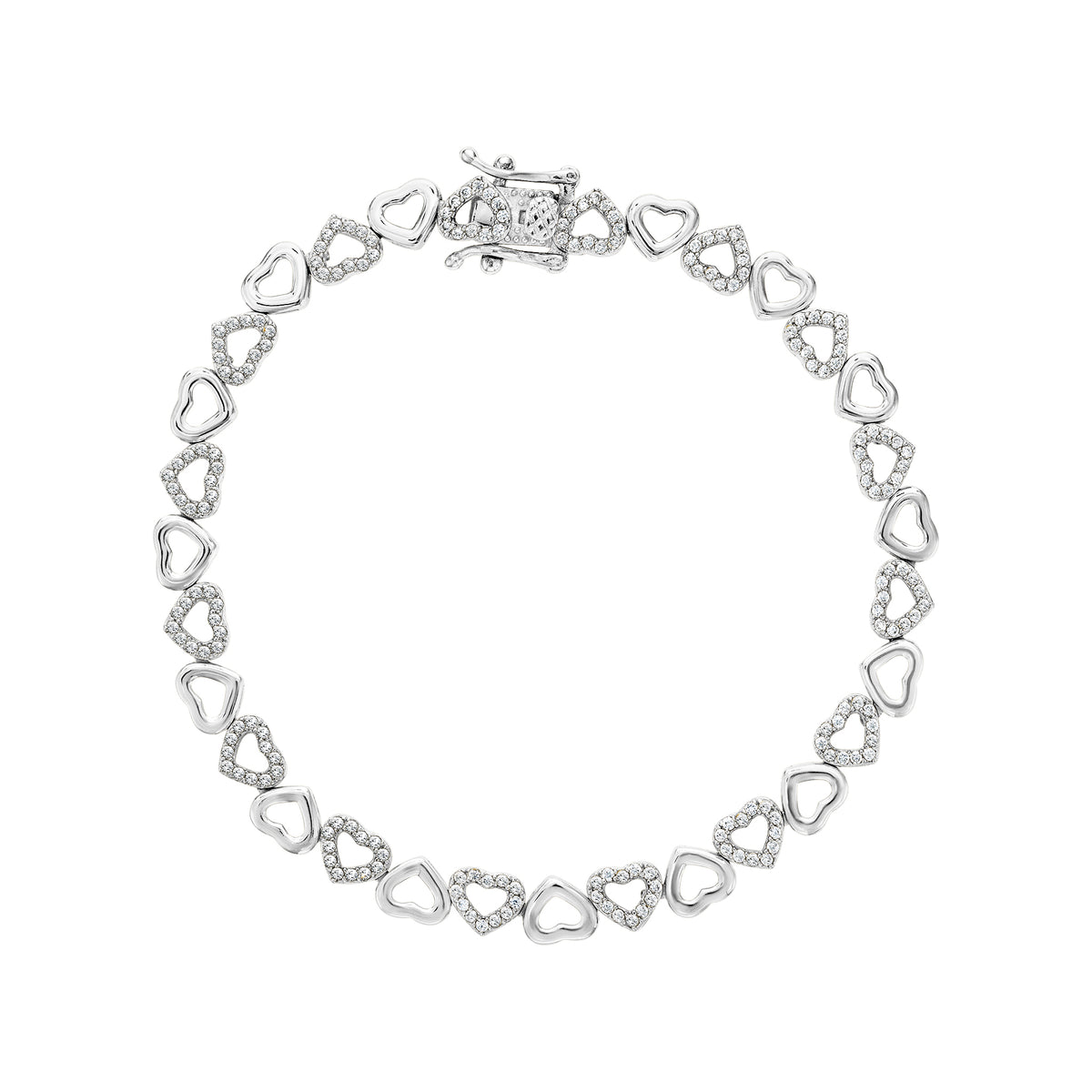 Alternating Pave Heart Bracelet