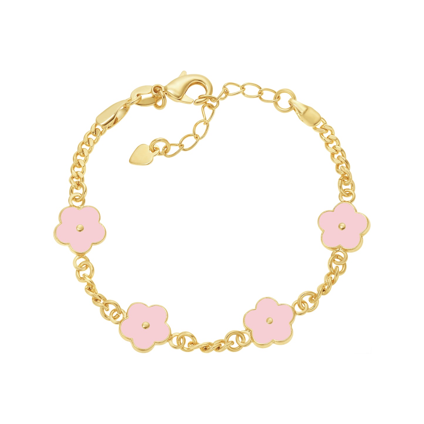 Colored Floral Link Bracelet