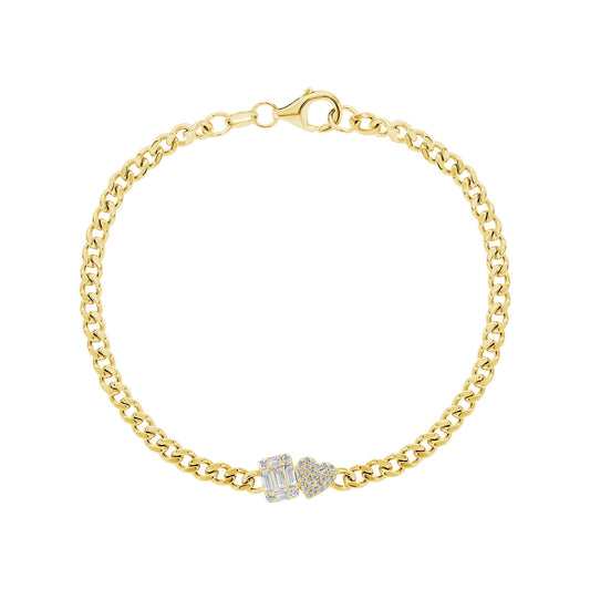 Multi Shape Duo Chain Bracelet