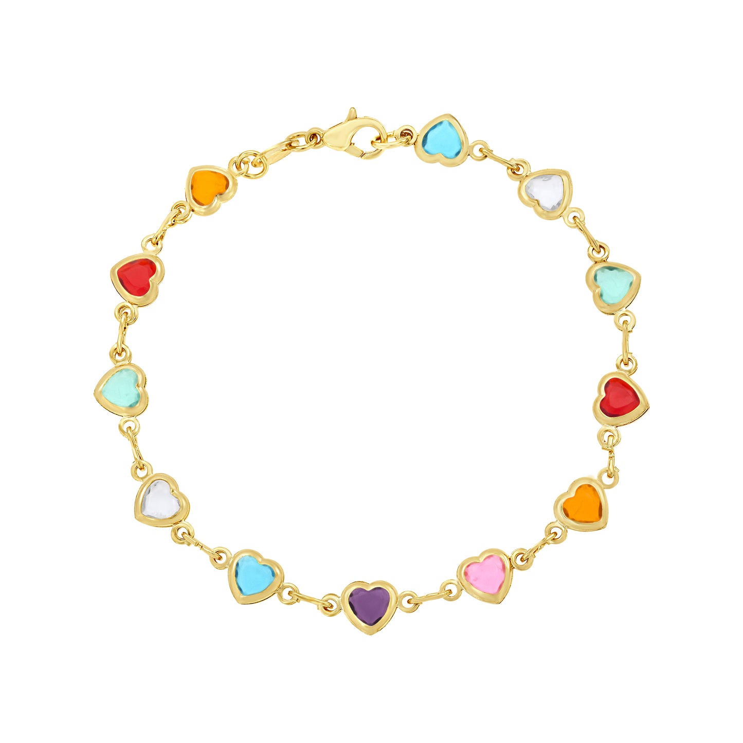 Rainbow Heart Bracelet