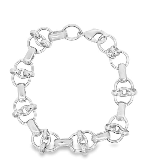 Intertwined Swirl Link Rolo Bracelet