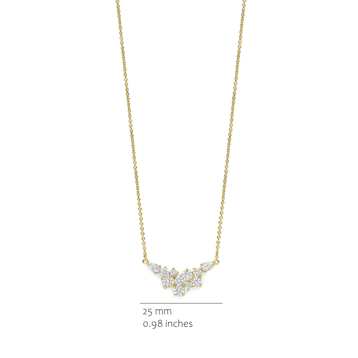Mixed Stone Cluster Necklace