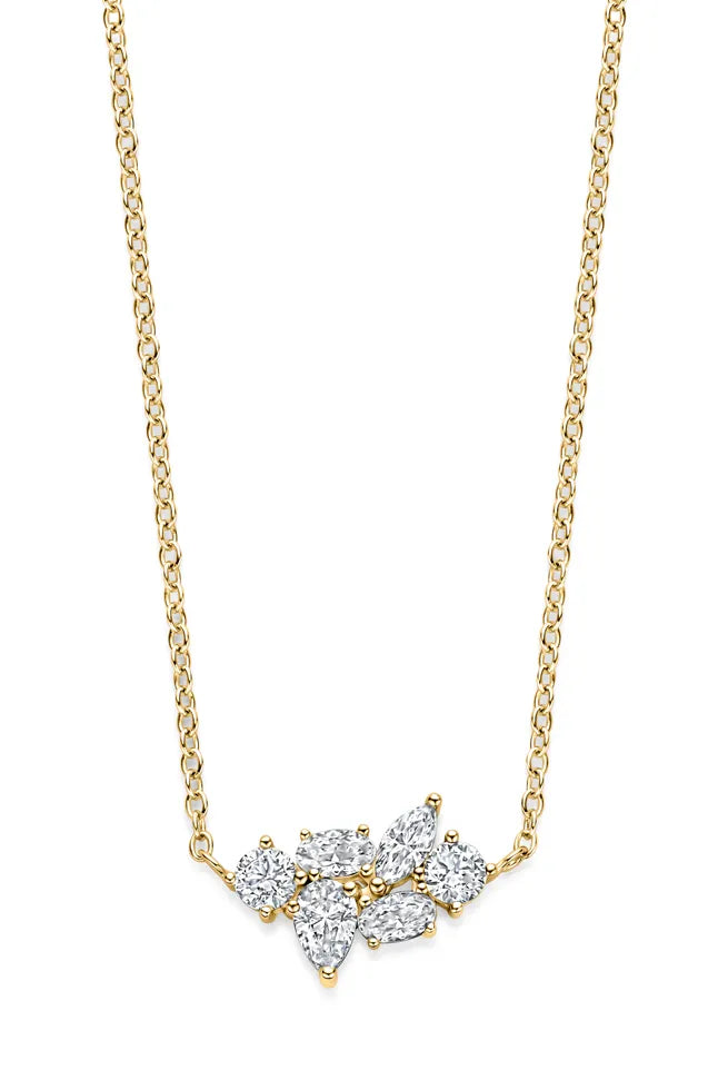 Multishape Cluster Bar Necklace