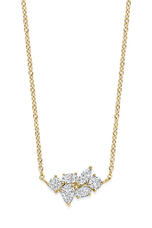 Multishape Cluster Bar Necklace