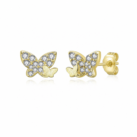 Double Butterfly Stud Earrings