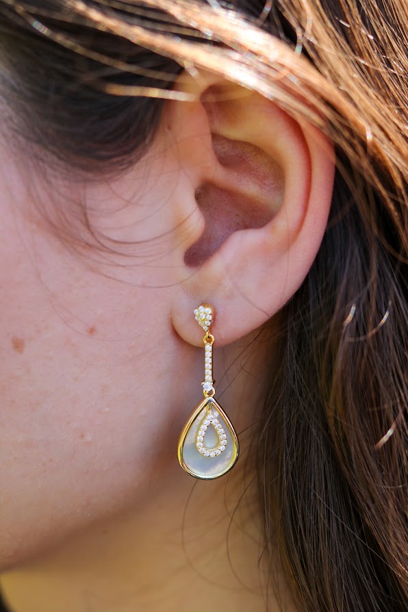 Gold Drop Teardrop Earrings