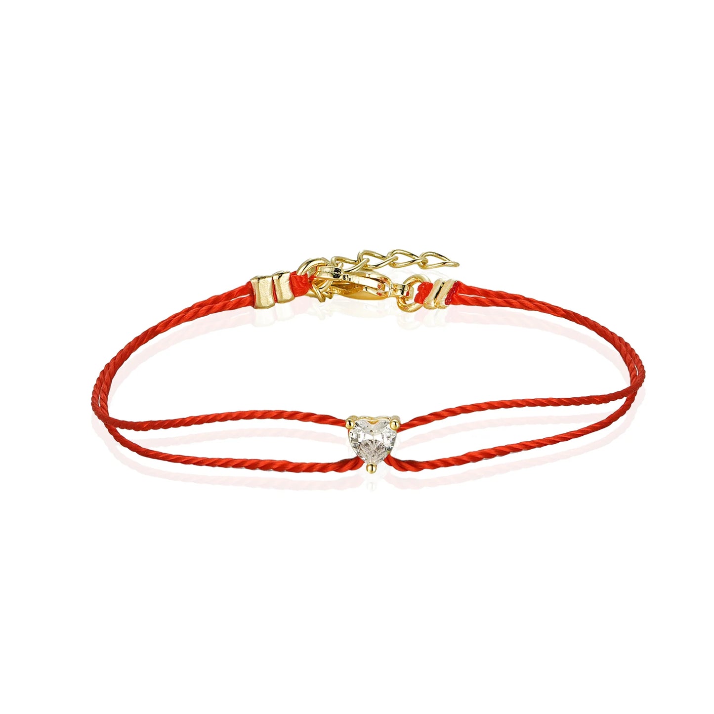 Double Red String Heart Bracelet