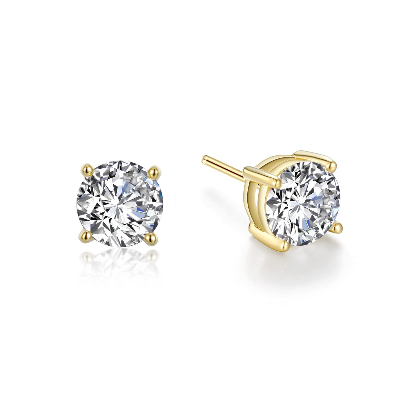 4 Prong Solitaire Stud Earrings