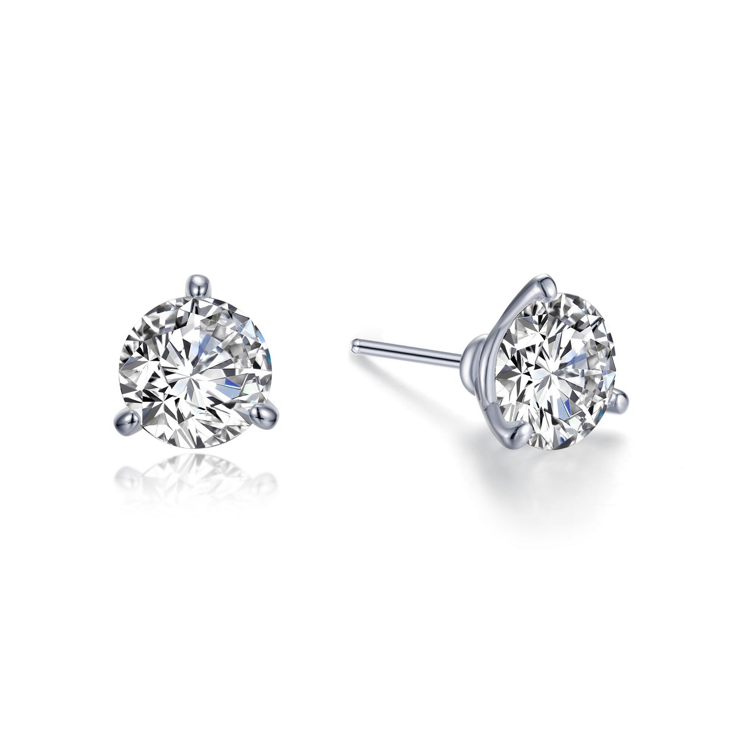 3 Prong Solitaire Stud Earrings