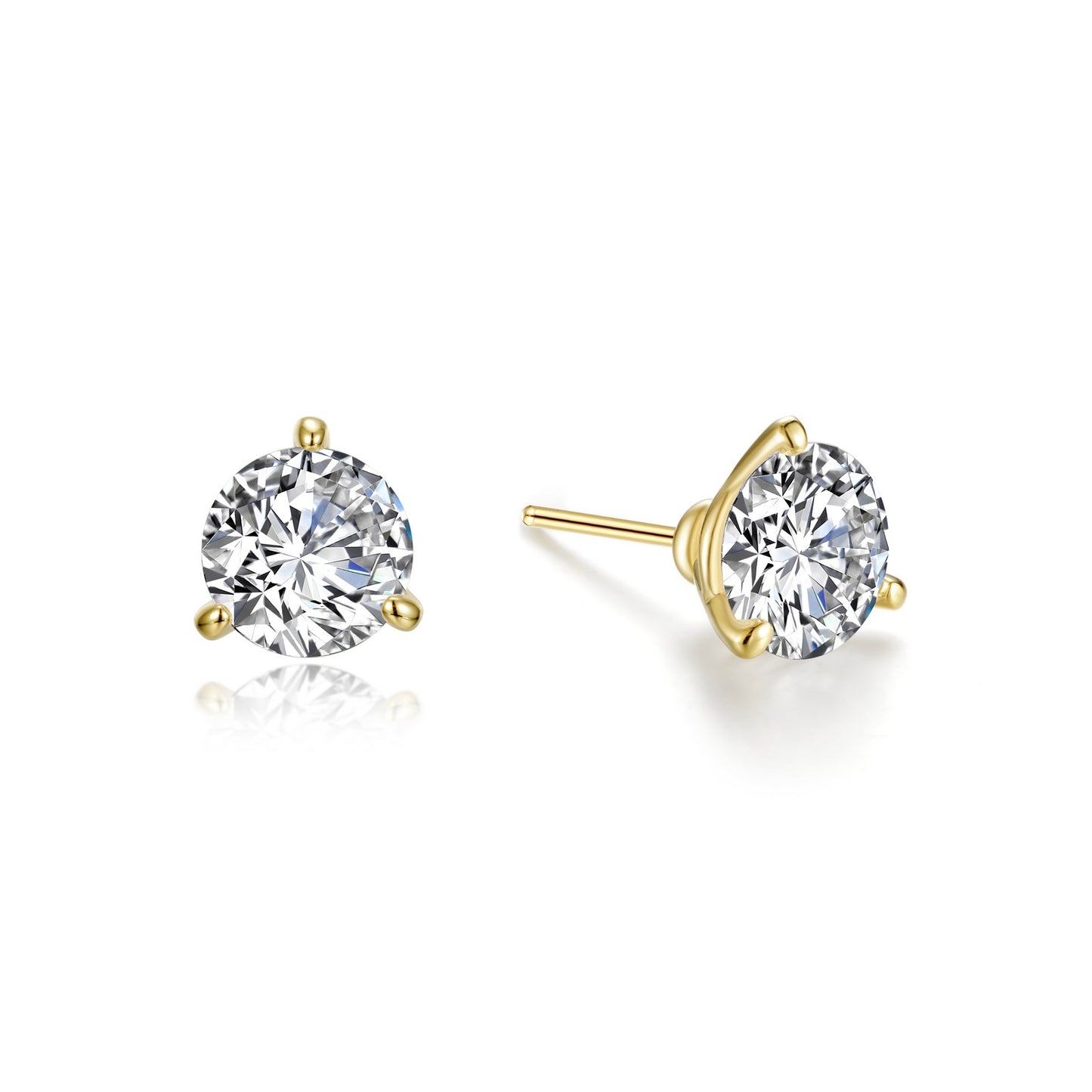 3 Prong Solitaire Stud Earrings