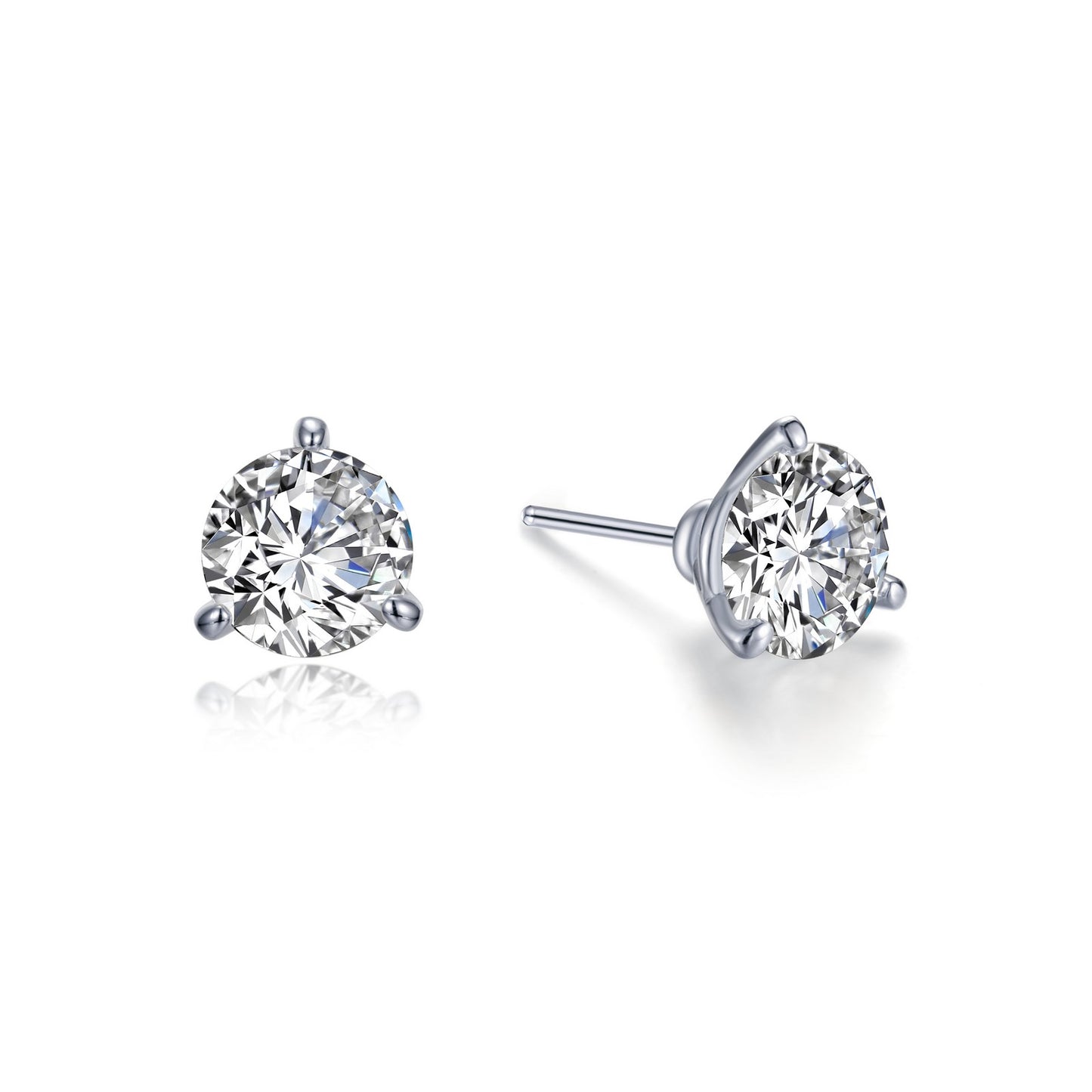 3 Prong Solitaire Stud Earrings