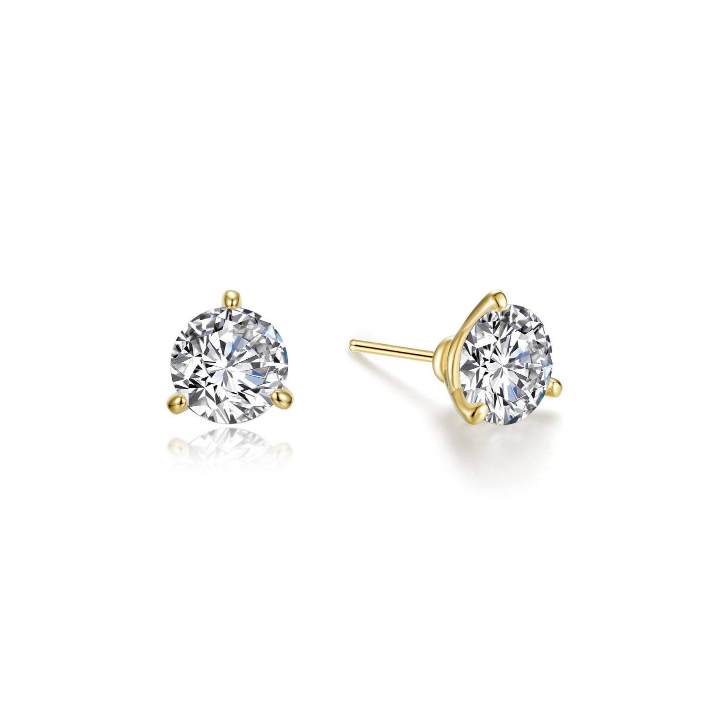 3 Prong Solitaire Stud Earrings