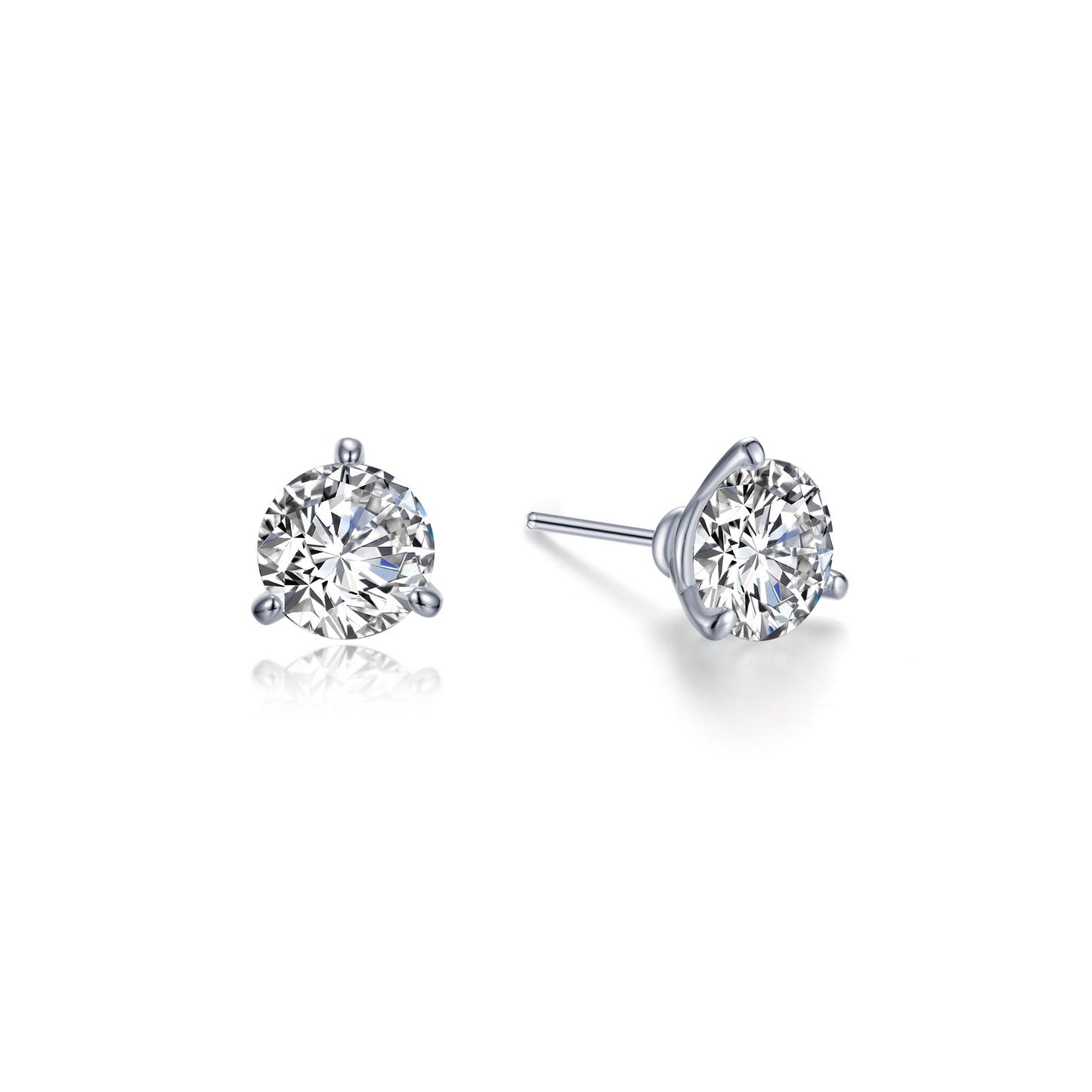 3 Prong Solitaire Stud Earrings