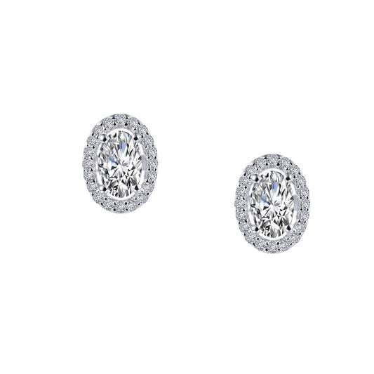 Oval Halo Stud Earrings