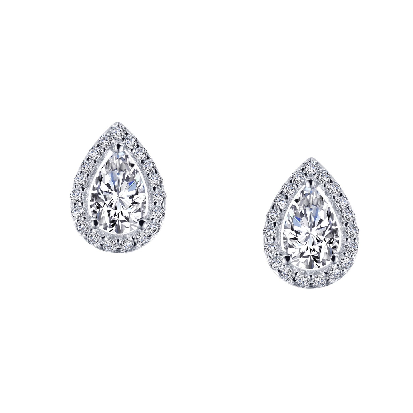 Teardrop Halo Stud Earrings