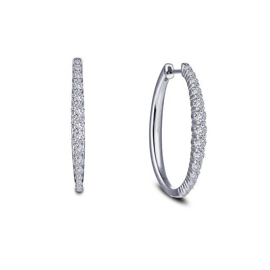 Oval Graduating Hoop Earrings