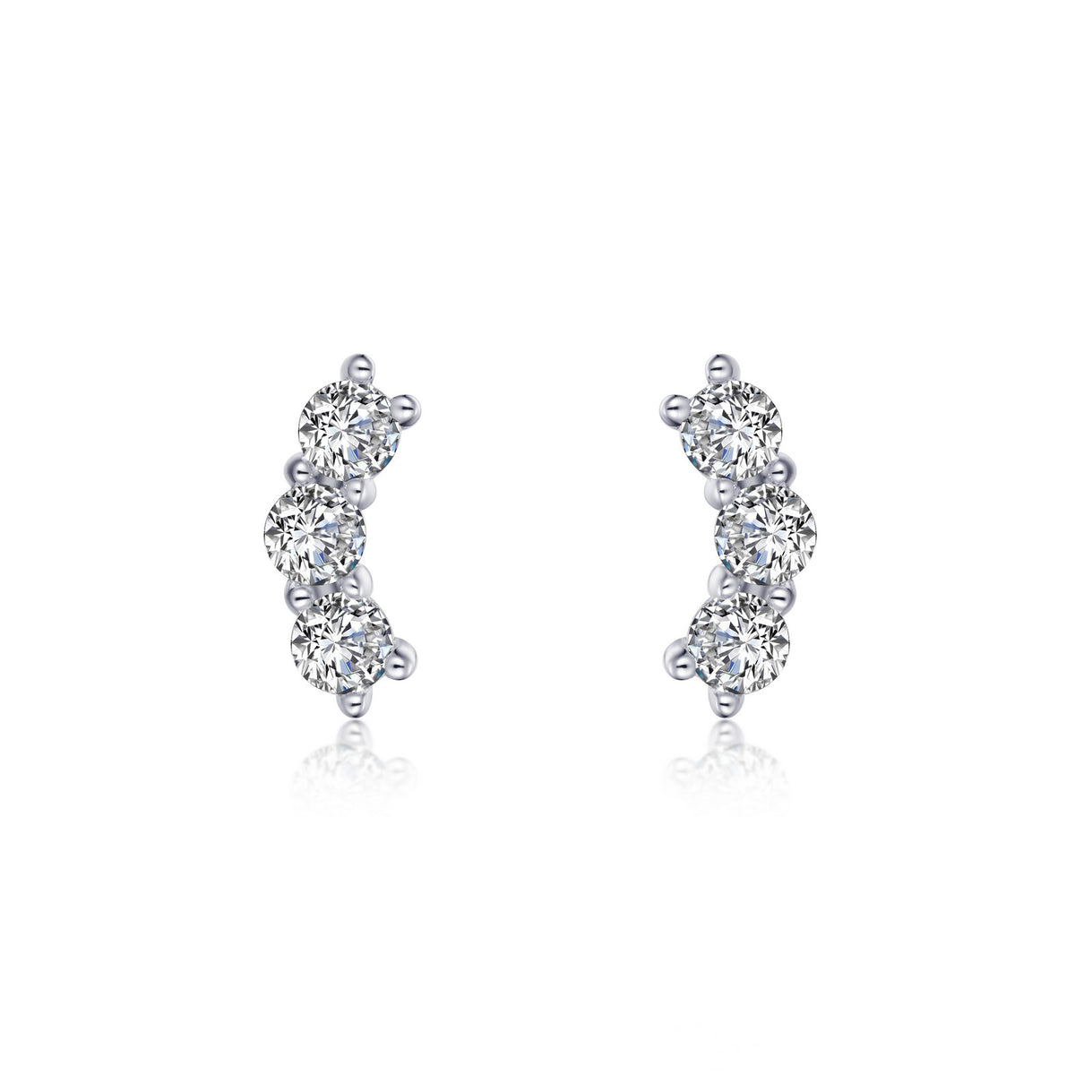 3-Stone Stud Earrings