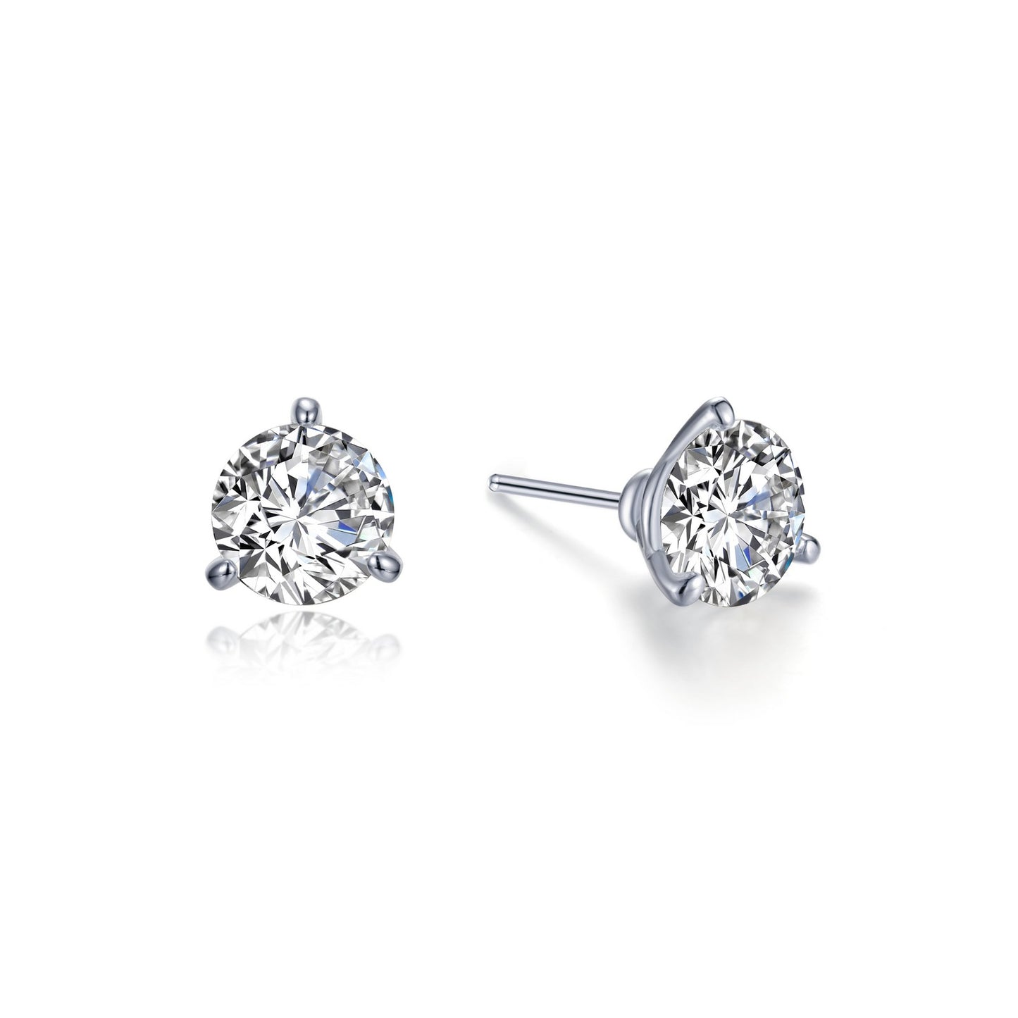 3 Prong Solitaire Stud Earrings