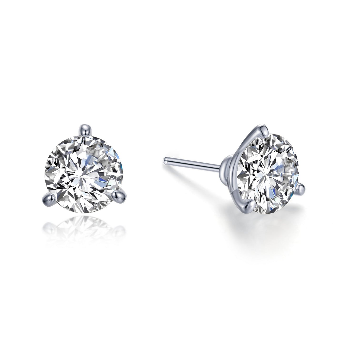 3 Prong Solitaire Stud Earrings