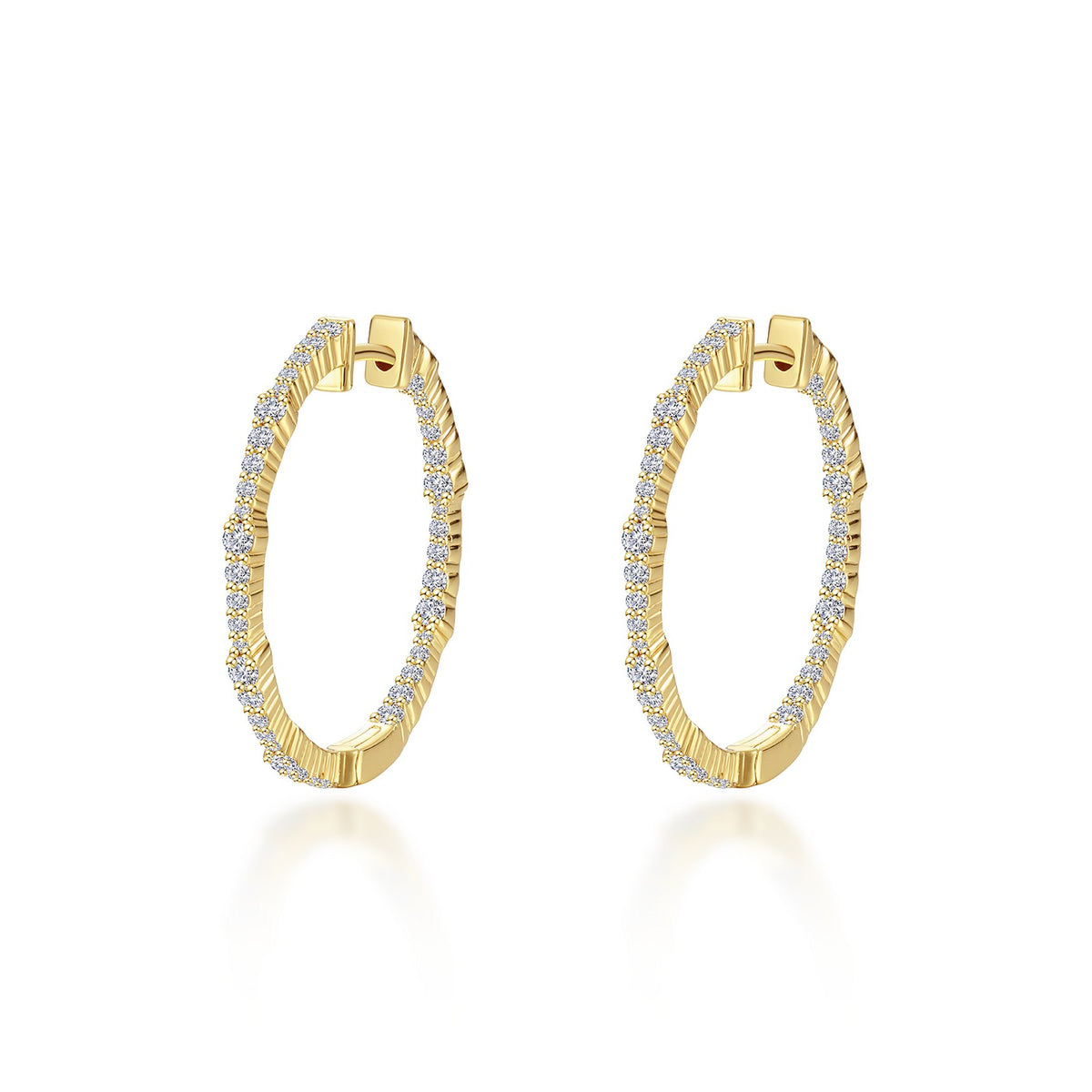 Bamboo Inside-Out Hoop Earrings