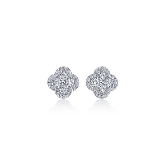 Pave Halo Stud Earrings